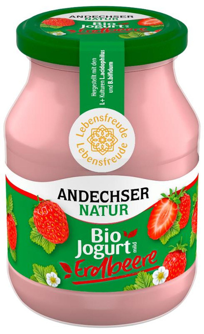 Produktfoto zu Joghurt Erdbeere, 500ml Glas
